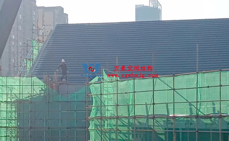 文一塘溪津門天幕鋼結(jié)構(gòu)及ETFE氣枕膜工程開(kāi)始施工