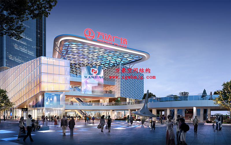 明宇廣場(chǎng)6號(hào)地塊商業(yè)（萬(wàn)達(dá)廣場(chǎng)）改造項(xiàng)目鋼膜結(jié)構(gòu)ETFE蓋頂天幕工程進(jìn)入鋼結(jié)構(gòu)吊裝階段