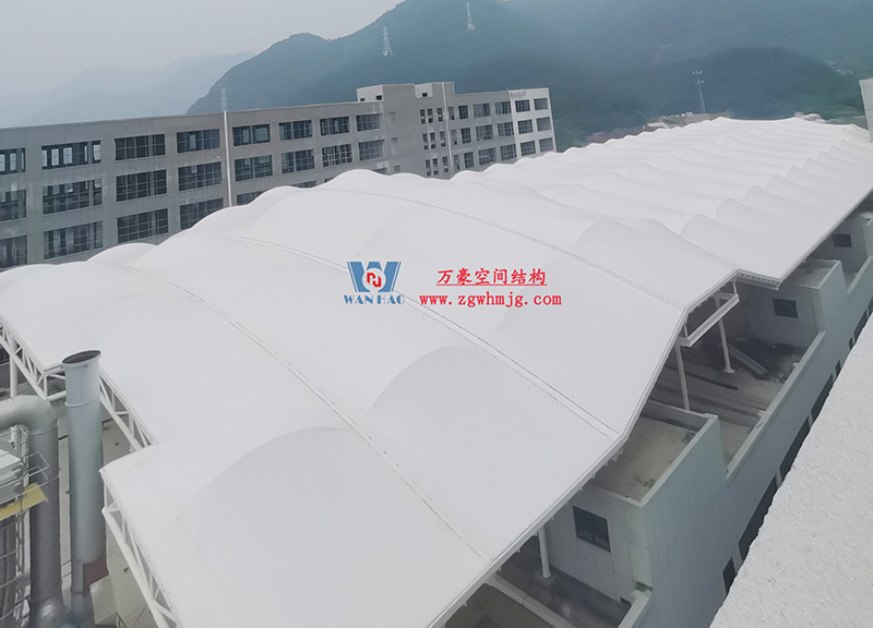 浙江真愛(ài)毯業(yè)科技有限公司廠(chǎng)房三屋面膜結(jié)構(gòu)工程完工大吉！