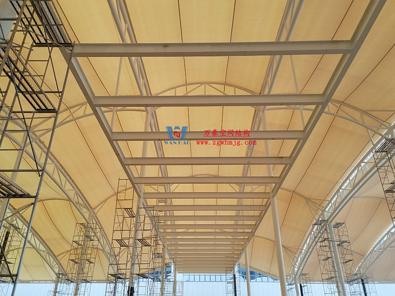 浙江真愛(ài)毯業(yè)科技有限公司廠(chǎng)房三屋面膜結(jié)構(gòu)工程完工大吉！