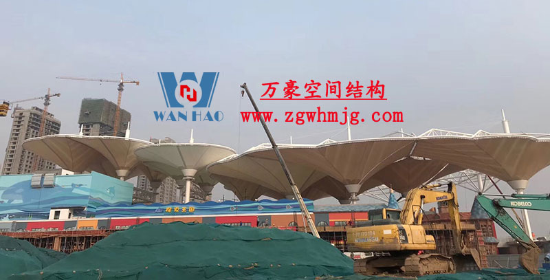 山東聊城萬達(dá)小鎮(zhèn)七彩祥云索膜結(jié)構(gòu)項目