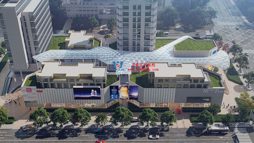 已完工，這個ETFE氣枕商業(yè)天幕閃亮登場！