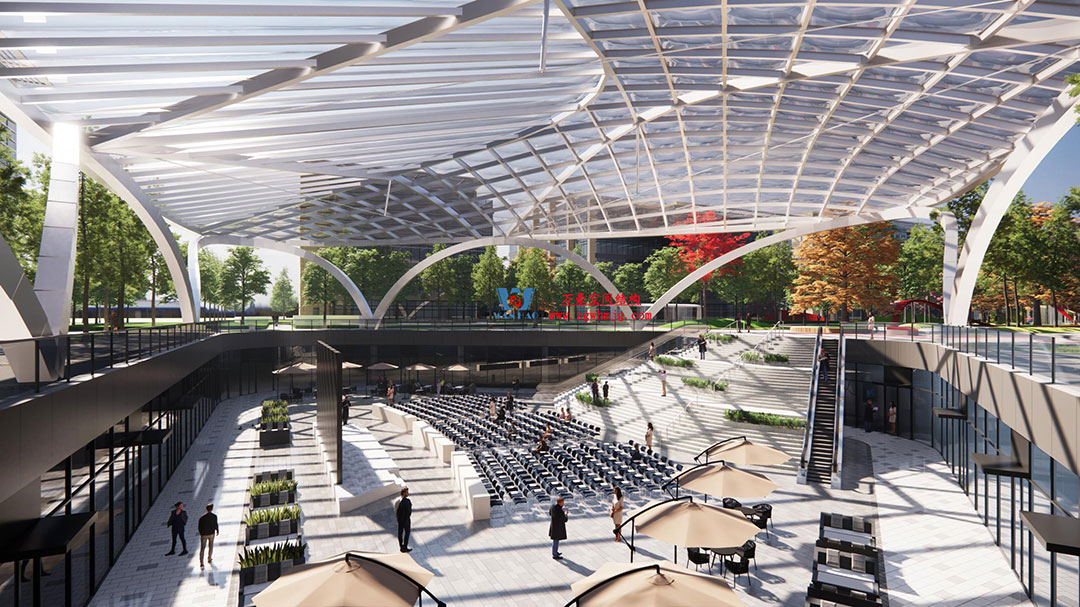 ETFE氣枕膜與雙曲面空間網(wǎng)殼結(jié)構(gòu)結(jié)合是什么樣？一起來一睹真容