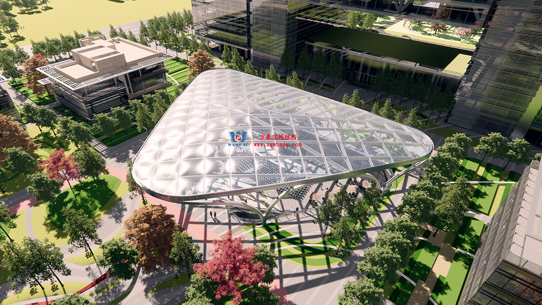 ETFE氣枕膜與雙曲面空間網(wǎng)殼結(jié)構(gòu)結(jié)合是什么樣？一起來一睹真容