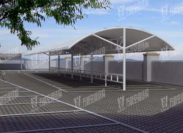 萬豪2019第15標-寧波市望春監(jiān)獄非機動車膜結構停車棚及辦公區(qū)大門道閘工程